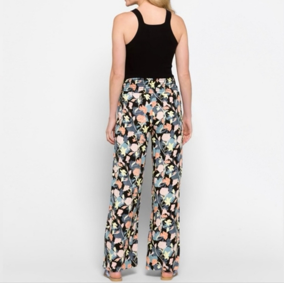 One 5 One Margery Floral Wide Leg Pant Women's L Multicolor Artsy Retro Boho - Picture 6 of 11